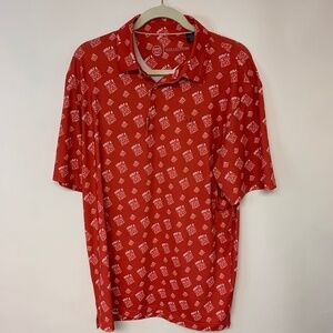 Swing Juice men’s polo SZ L golf quirky fun unique pizza lightweight bamboo